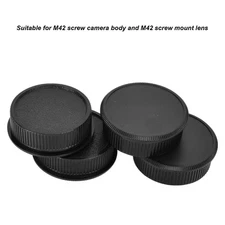 4 Pair Camera Rear Lens Cap Cover and Body Cap Set for M42 Screw Mount Camera