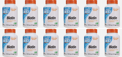 12X Doctor's Best Biotin 5000 mcg, Hair, Skin, Nails 120 Caps EXP 04/2026