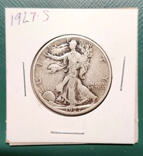 1927-S Walking Liberty Half - Better Grade - Good Details - Original