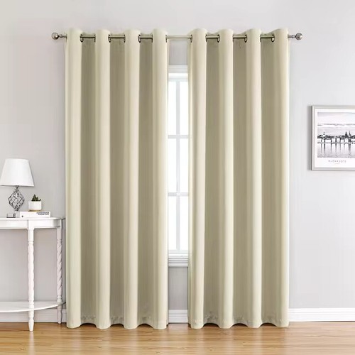 2X Blockout Curtains Thermal Bedroom 100% Blackout Curtains Fabric Pair Eyelet - Picture 32 of 36