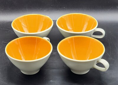 Vintage Accent Orange Coffee Expresso Cups Burnt Orange Iroquois Restaurant Ware
