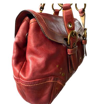 バッグ COACH Soho Leather Satchel Bag Bordeaux COACH RARE, Vintage Soho Satchel- Flap, Studded -9642