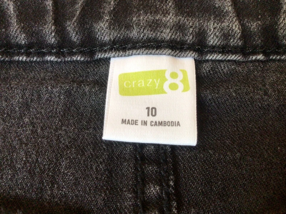 Gymboree Crazy 8 black denim skirt sz 10 adjustable waist - Image 3 of 4