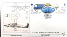 GUERNSEY SHORTS 330-200 GREAT AIRPLANES OF EUROPE 1988 FLEETWOOD CACHET FDC UNAD