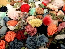 100 pcs Satin Carnation Flower Applique Arts Crafts 1272B-3 1"- 1 1/4"