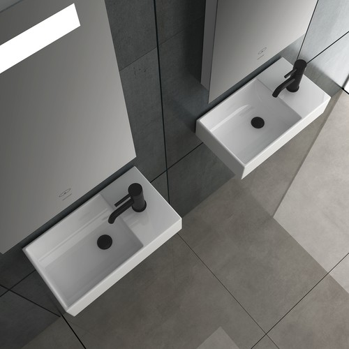 Alpenberger Hänge Waschbecken Keramik Handwaschbecken Klein Gäste WC Badezimmer - Bild 5 von 12