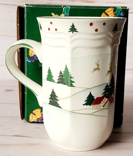 Mikasa Wonderland Cappuccino Coffee Mug Christmas Unused In Box Ceramic