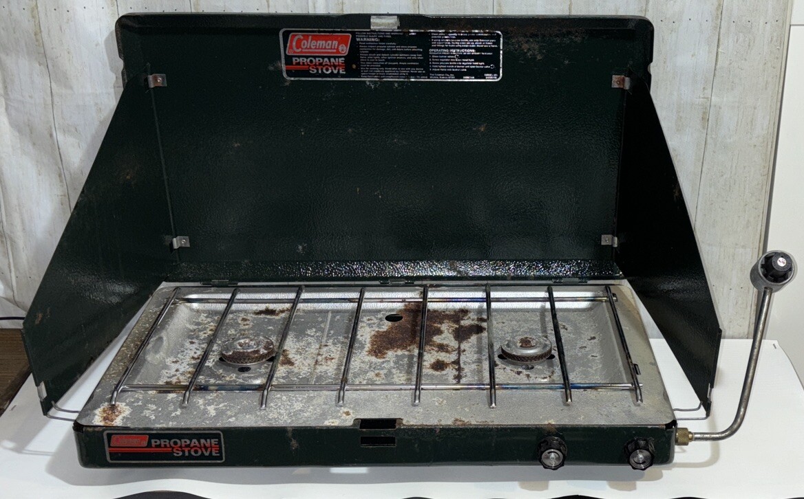 Two Burner Coleman Electronic Ignition Grill Stove VTG Coleman