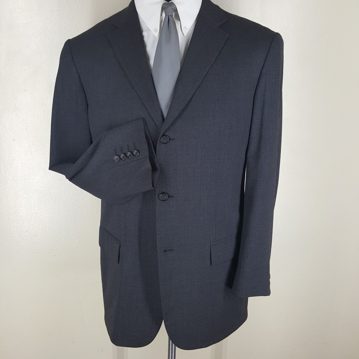 JIL SANDER ダークグレー ポリエステルジャケット JIL SANDER Tailor Gray Sport Coat-No Pants-With Flaw 3 Btn 42R