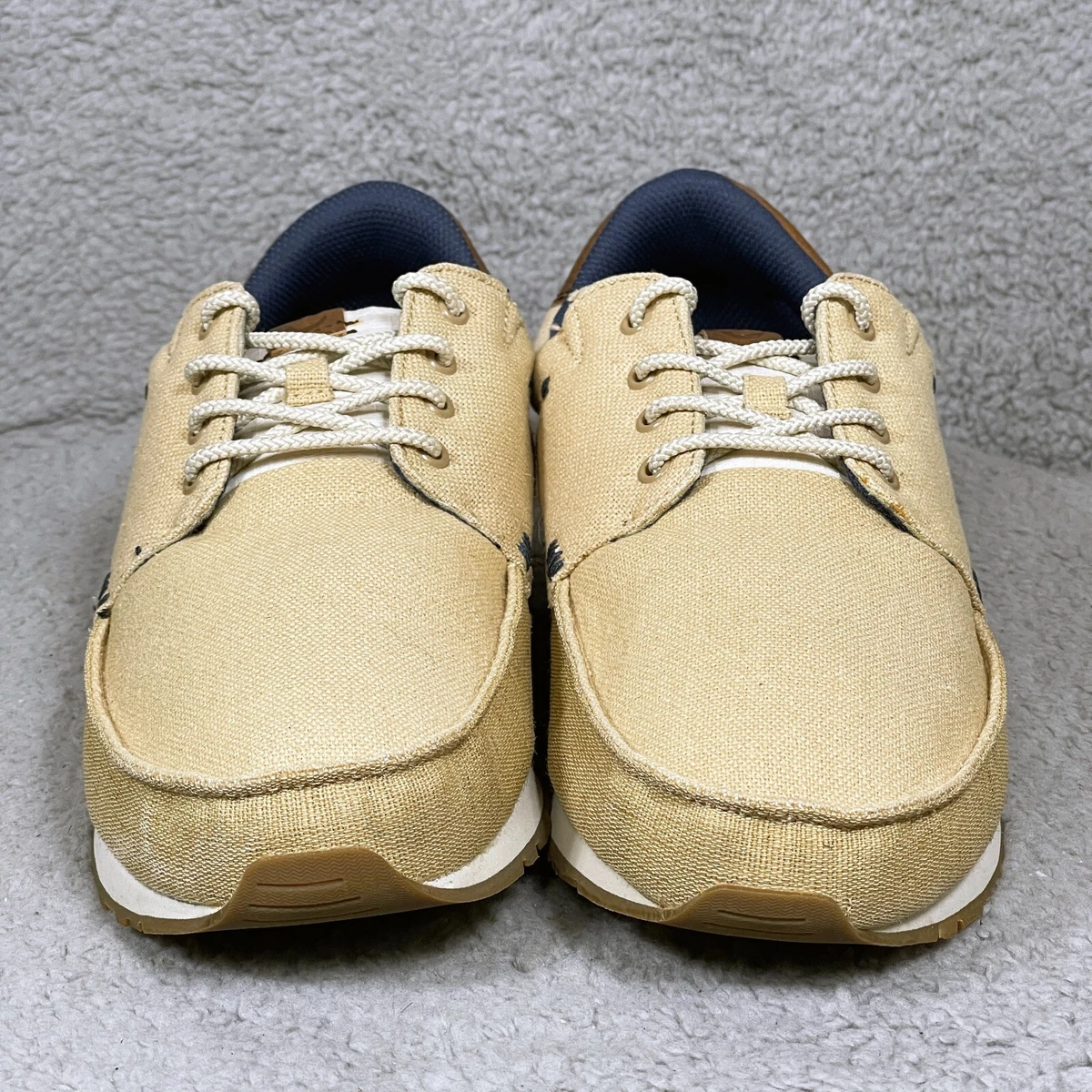 Sanuk Beer Runner Mens Size 12 Canvas Shoes Sneakers Beige eBay