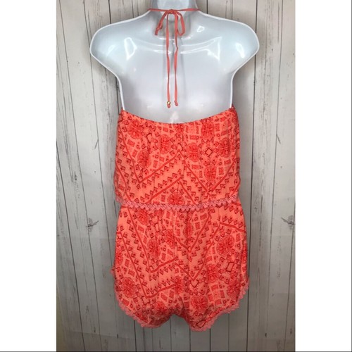 Guess Evanee Crochet Romper Women's XS Coral Summer Vacation Wear NWT - Picture 7 of 8