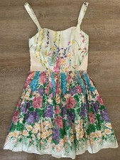 ASOS Oasis Floral Print Dress - Size 4 - Fit & Flare Boho Sundress Lace Panel