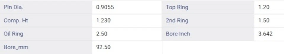 Juego de pistones superiores domo para Ford 07-12 3,5 L/213 DOHC V6 | 0,50 mm de gran tamaño Foto 2 de 4