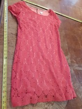 Xhilaration Dress Womens Medium Pink Short Sleeve Scoop Neck Lace #S136