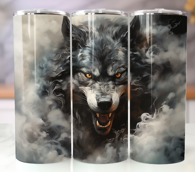 20oz Stainless Steel Tumbler   Fierce Werewolf Design   Full Moon Aesthetic
