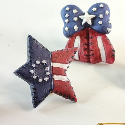 Posten Vintage & jetzt 12 amerikanische Flagge Anstecknadeln Broschen Strass 4. Juli Geschenk - Bild 19 von 24