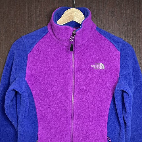 The North Face Full Zip Fleece Jacket Womens XS Color Block Pink Blue 80s Style - Picture 4 of 12