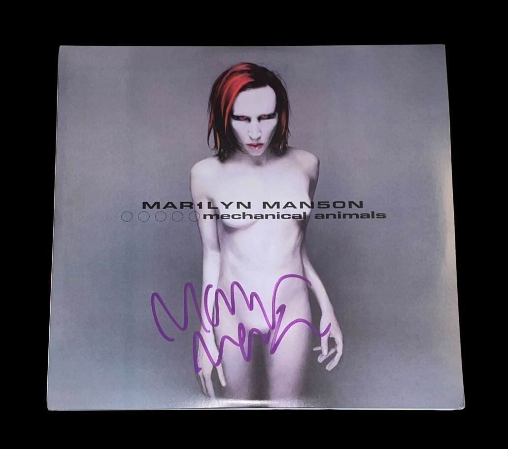 MARILYN MANSON SIGNED MECHANICAL ANIMALS VINYL RARE AUTOGRAPH
