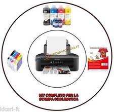 KIT STAMPANTE EPSON A4 INCHIOSTRO SUBLIMATICO CON CARTA SUBLIMATICA E REFILL