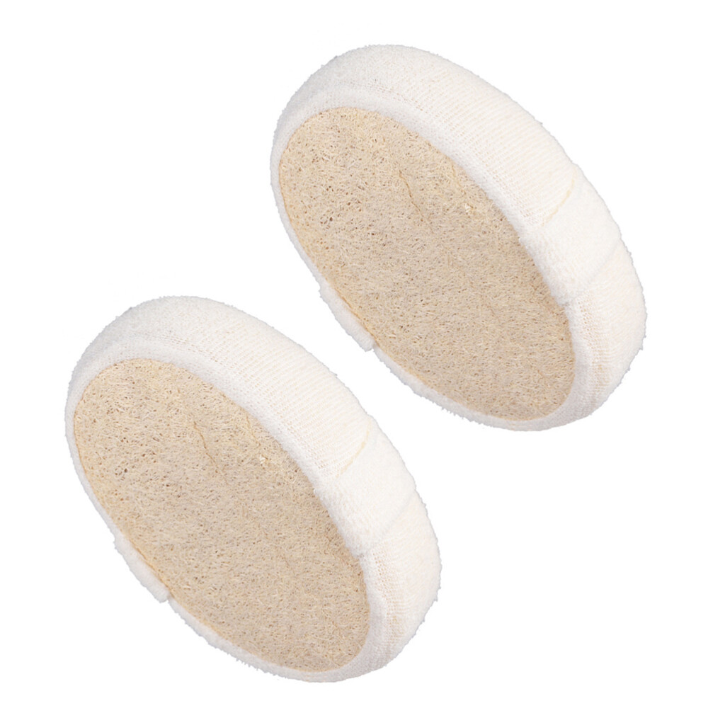 2pcs Oval Natural Exfoliating Loofah Sponge Pads Bath Shower Sponge