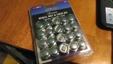 SHOP CRAFT CHROME WHEEL NUT & LOCK SET 16 NUTS 4 LOCKS 1 KEY ACORN TAPERED NUTS