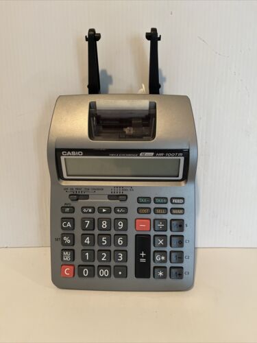Casio HR -100TM Printing Calculator Adding Machine Tax Exchange Battery/Cord 12 - Picture 2 of 7