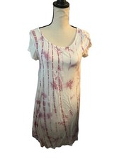 Rolla Coster Lightning pink and white tie dye top loose fit, longer size small g