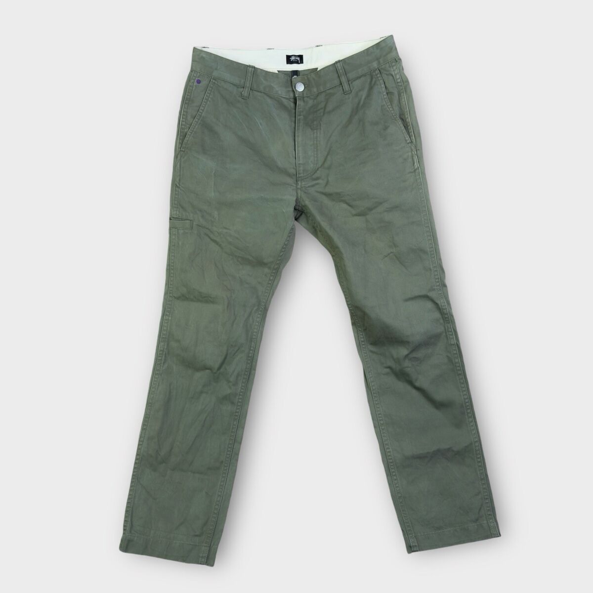 Stussy Deluxe Pants Mens 30x27 Green Chino Straight Leg Stussy Deluxe Pants Mens 30x27 Green Chino Straight Leg