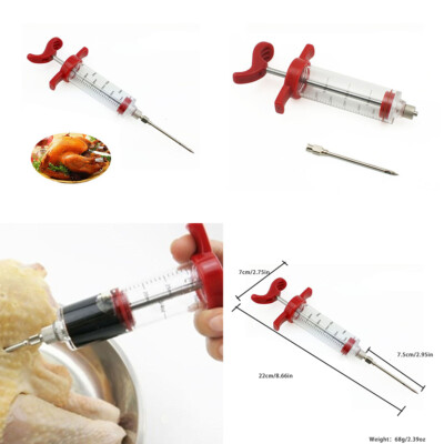 US 1 Pack Plastic Food Marinade Injector Syringe Screw-on Meat Needle BBQ