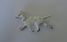 Large Sterling Silver Irish Water Spaniel Moving Study Brooch