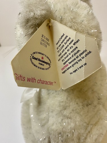 Dakin Christmas Glitter 9" Cat Kitty Plush Toy W/ Tag Silver 1988 Read Desc. - Picture 10 of 14