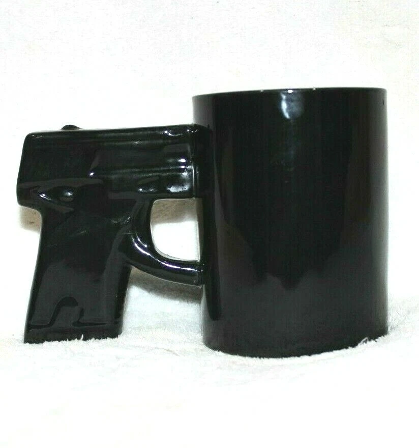 Big Mouth Toys The Gun Mug Pistol Shape Design Holds 12 oz Coffee Tea Black - Image 4 of 4
