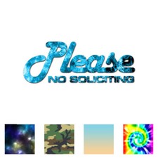 Please No Soliciting - Vinyl Decal Sticker - Multiple Patterns  Sizes - ebn483