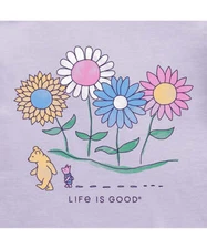 NWT Women's Life is Good Winnie The Pooh Wildflower Lilac SS LITE Crusher Vee