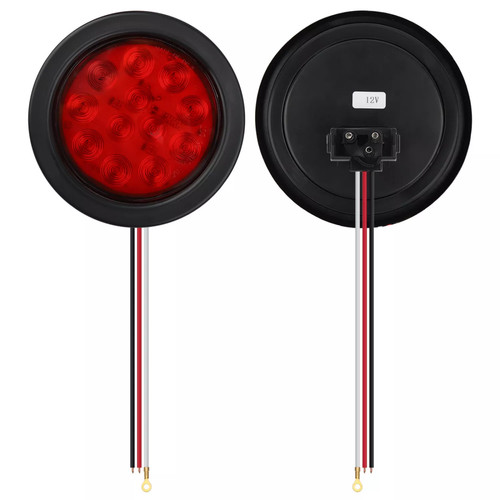 Luces de freno traseras giratorias impermeables 2X 4 pulgadas rojas redondas 24 LED para remolque camión - Imagen 12 de 15