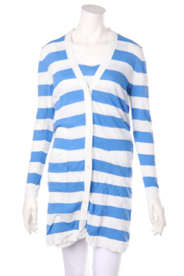 Max Mara twinset Stripes Slit S denim blue white