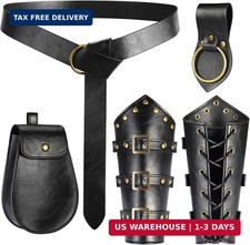 5 PCS Renaissance Accessories Ren Faire Viking Belt Medieval Waist Belt Pouch Le