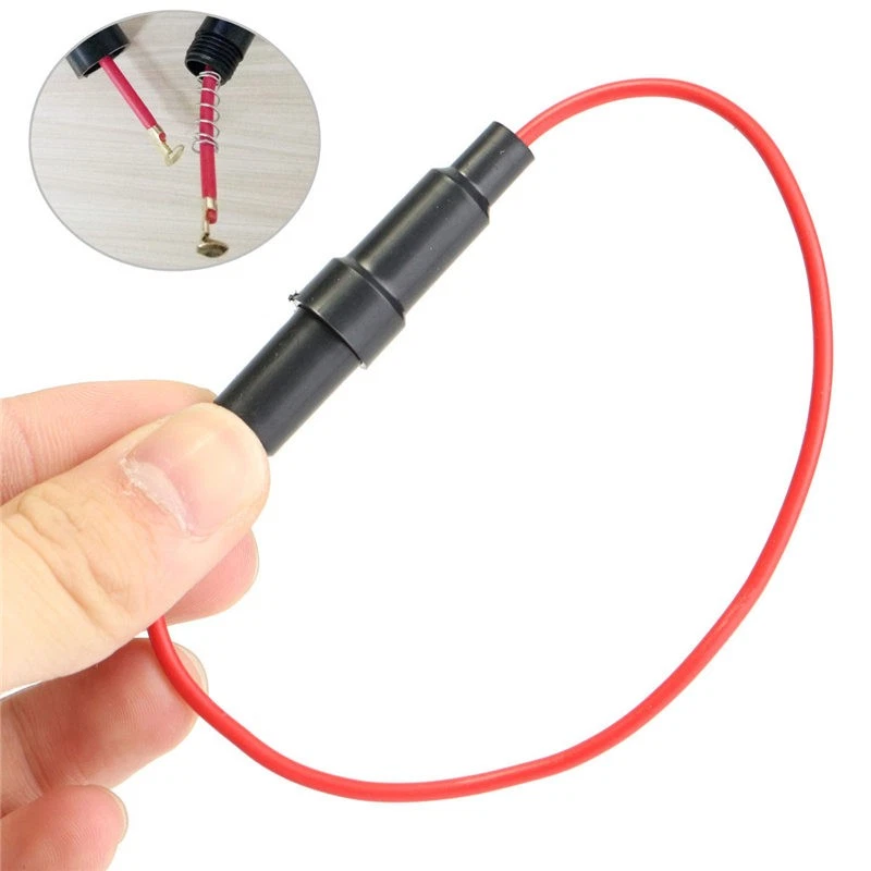 5x Glass Fuse Holder Screw Small Inline Round Circular Wired AGC 5x20mm Black - Image 2 of 4