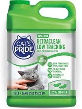 Cat's Pride UltraClean Low Tracking Clumping Cat Litter, Unscented, 15 lb Jug