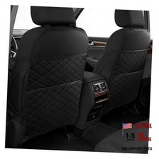 Seat Back Protectors for Kids, Car Kick Mats for Front Seats Black