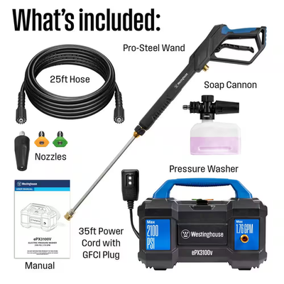 #ad #ad 2100 Max PSI 1.76 Max GPM 13A Cold Water Handheld Electric Pressure Washer wi... $146.59