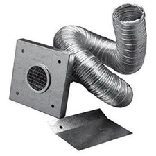 3" X 5' Fresh Air Intake Kit For Pellet Stoves, Aluminum Flex Pipe, 3" OAK-5'