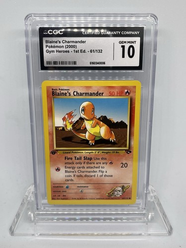 Blaine's Charmander (1st Edition) graded CGC 10 for sale on eBay