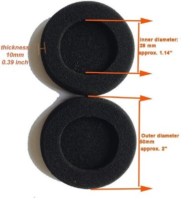 6 Stück Schaumstoffpolster für Koss Porta Pro PP PX100 Sony, Sennheiser, Philips