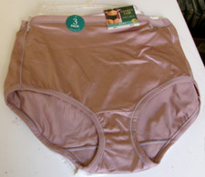 Three Vanity Fair Body Caress Briefs Style 13438 Rose Beige, Beige Lavender