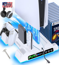 Ps5/Slim/Pro Stand and Cooling Station with LED Controller Charging Station for