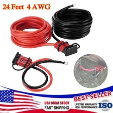 24ft Quick Disconnect Winch Power Cable 4 Gauge 4 Awg Wiring For Winch Trailer