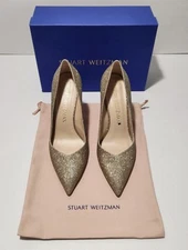 Stuart Weitzman Dancer Pump In Sparkle Noir (Size 11) (4 Inches)