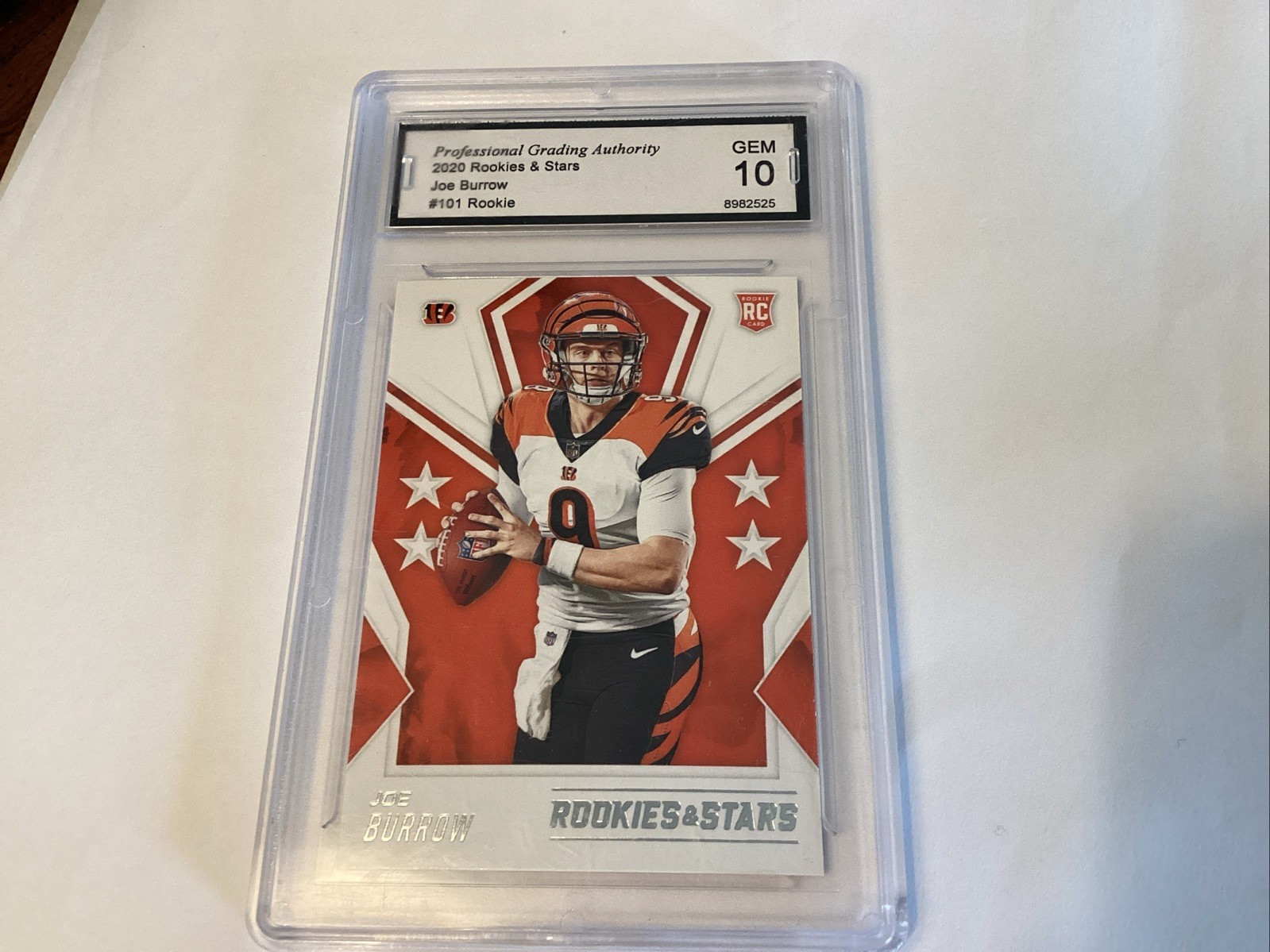 Joe Burrow 2020 Rookies and Stars Rookie Card #101 Gem Mint PGA 10 Bengals