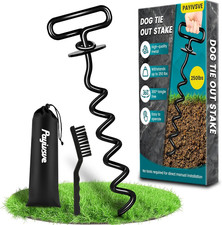 Dog Stake, Heavy Duty Dog Tie-Outs  Stakes 140LBS , Screw in Dogs Yard Stake,